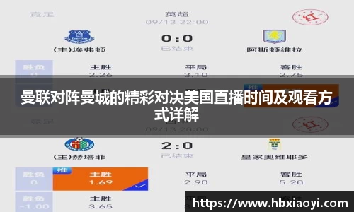 曼联对阵曼城的精彩对决美国直播时间及观看方式详解